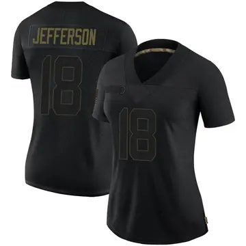 Nike Justin Jefferson Women's Limited Minnesota Vikings Black 2020 Salute To Service Jersey