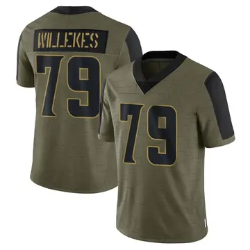 Nike Kenny Willekes Men's Limited Minnesota Vikings Olive 2021 Salute To Service Jersey