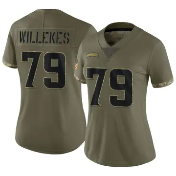 Nike Kenny Willekes Women's Limited Minnesota Vikings Olive 2022 Salute To Service Jersey