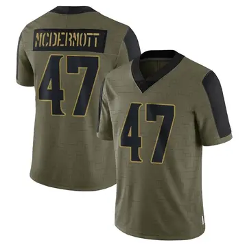 Nike Kevin McDermott Men's Limited Minnesota Vikings Olive 2021 Salute To Service Jersey