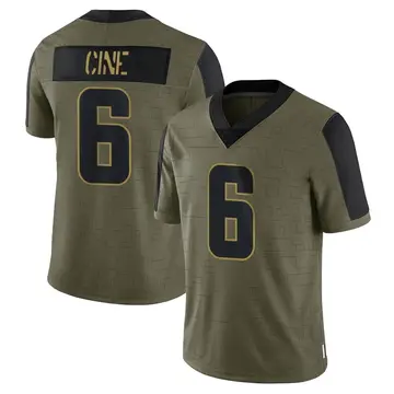 Nike Lewis Cine Men's Limited Minnesota Vikings Olive 2021 Salute To Service Jersey