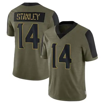 Nike Nate Stanley Men's Limited Minnesota Vikings Olive 2021 Salute To Service Jersey