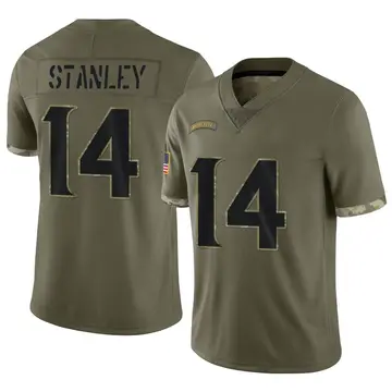 Nike Nate Stanley Men's Limited Minnesota Vikings Olive 2022 Salute To Service Jersey