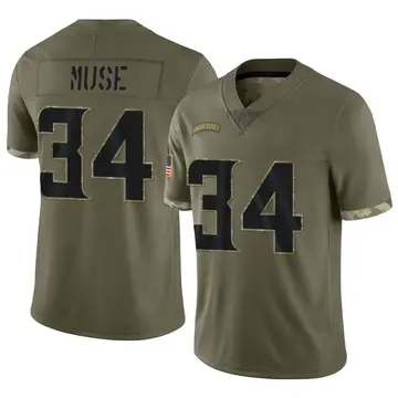 Nike Nick Muse Men's Limited Minnesota Vikings Olive 2022 Salute To Service Jersey