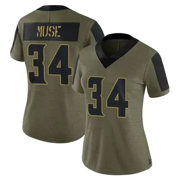 Nike Nick Muse Women's Limited Minnesota Vikings Olive 2021 Salute To Service Jersey