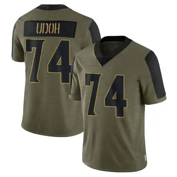 Nike Olisaemeka Udoh Youth Limited Minnesota Vikings Olive 2021 Salute To Service Jersey