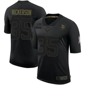 Nike Parry Nickerson Men's Limited Minnesota Vikings Black 2020 Salute To Service Jersey