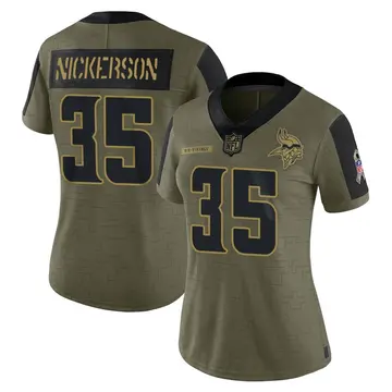 Nike Parry Nickerson Women's Limited Minnesota Vikings Olive 2021 Salute To Service Jersey