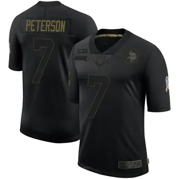 Nike Patrick Peterson Men's Limited Minnesota Vikings Black 2020 Salute To Service Jersey