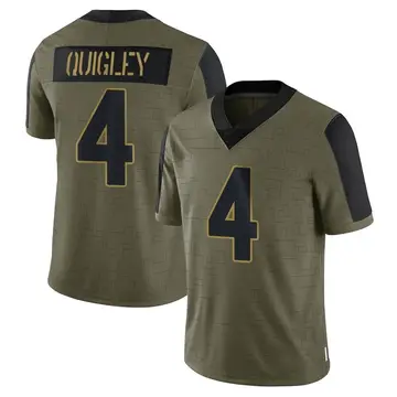 Nike Ryan Quigley Men's Limited Minnesota Vikings Olive 2021 Salute To Service Jersey