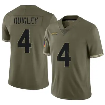 Nike Ryan Quigley Men's Limited Minnesota Vikings Olive 2022 Salute To Service Jersey