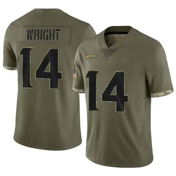 Nike Ryan Wright Men's Limited Minnesota Vikings Olive 2022 Salute To Service Jersey