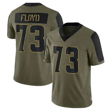 Nike Sharrif Floyd Men's Limited Minnesota Vikings Olive 2021 Salute To Service Jersey
