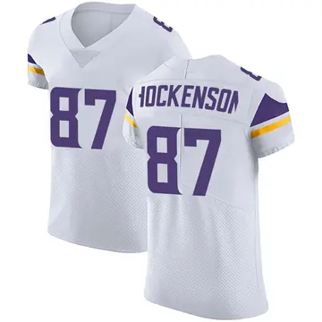 Nike T.J. Hockenson Men's Elite Minnesota Vikings White Vapor Untouchable Jersey