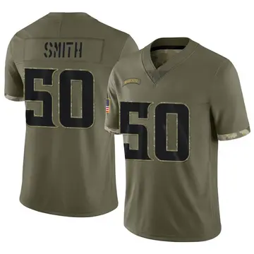 Nike T.J. Smith Men's Limited Minnesota Vikings Olive 2022 Salute To Service Jersey