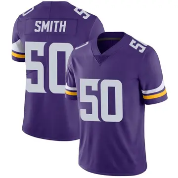 Nike T.J. Smith Men's Limited Minnesota Vikings Purple Team Color Vapor Untouchable Jersey