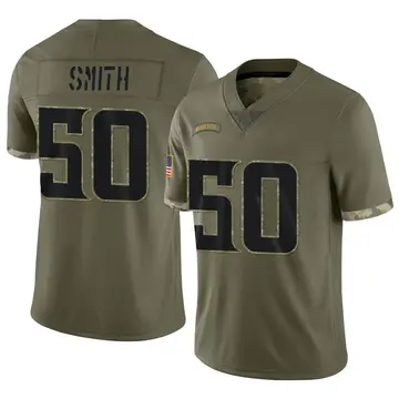 Nike T.J. Smith Youth Limited Minnesota Vikings Olive 2022 Salute To Service Jersey
