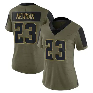 Nike Terence Newman Women's Limited Minnesota Vikings Olive 2021 Salute To Service Jersey