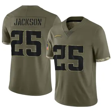 Nike Theo Jackson Men's Limited Minnesota Vikings Olive 2022 Salute To Service Jersey
