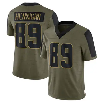 Nike Thomas Hennigan Men's Limited Minnesota Vikings Olive 2021 Salute To Service Jersey