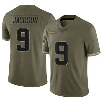 Nike Trishton Jackson Youth Limited Minnesota Vikings Olive 2022 Salute To Service Jersey