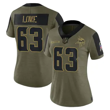 Nike Vederian Lowe Women's Limited Minnesota Vikings Olive 2021 Salute To Service Jersey