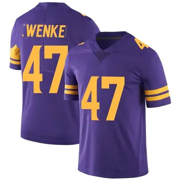 Nike William Kwenkeu Men's Limited Minnesota Vikings Purple Color Rush Jersey